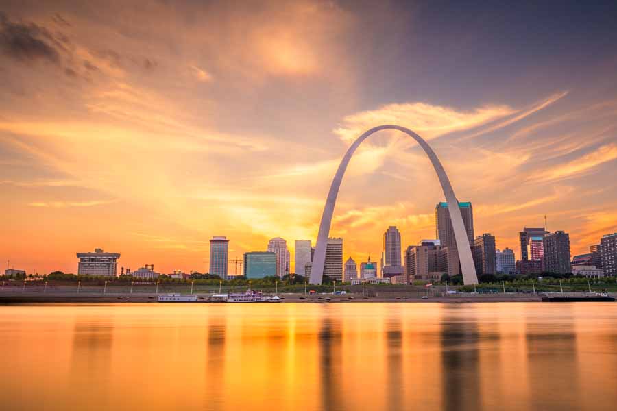 Contact Us - St Louis Arch and City Skyline During the Sunrise